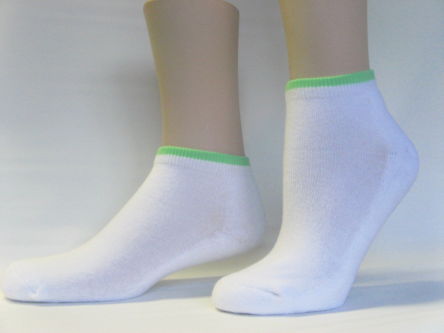 lime_green trim low cut running athletic socks